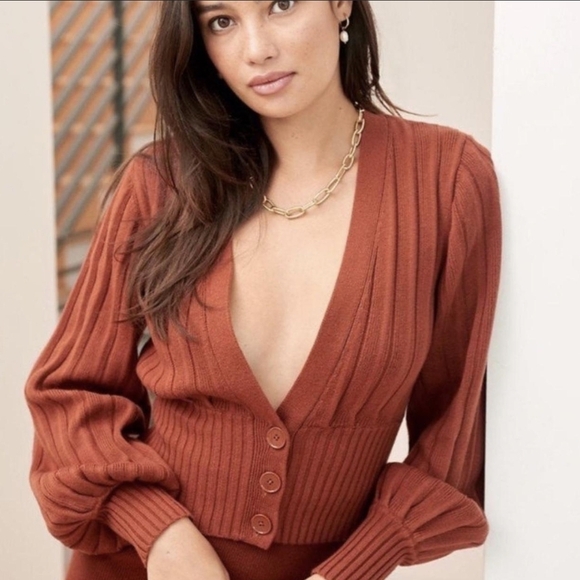 Aritzia Sweaters - Aritzia Wilfred Plunge Front Cardigan, Chai, Size Small